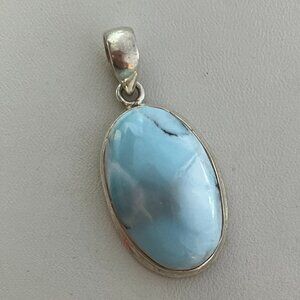 Larimar 925 Sterling Silver Pendant